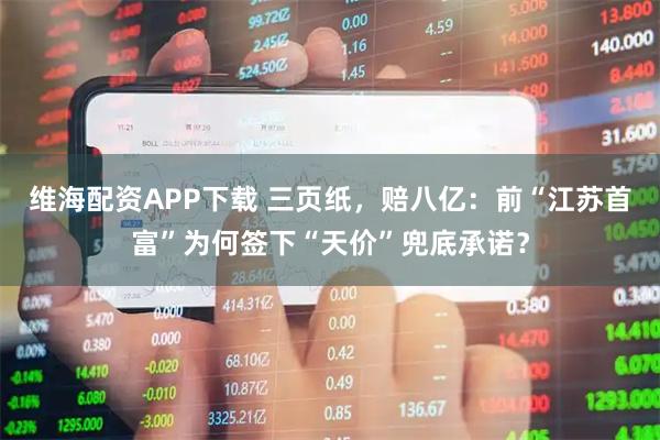 维海配资APP下载 三页纸，赔八亿：前“江苏首富”为何签下“天价”兜底承诺？